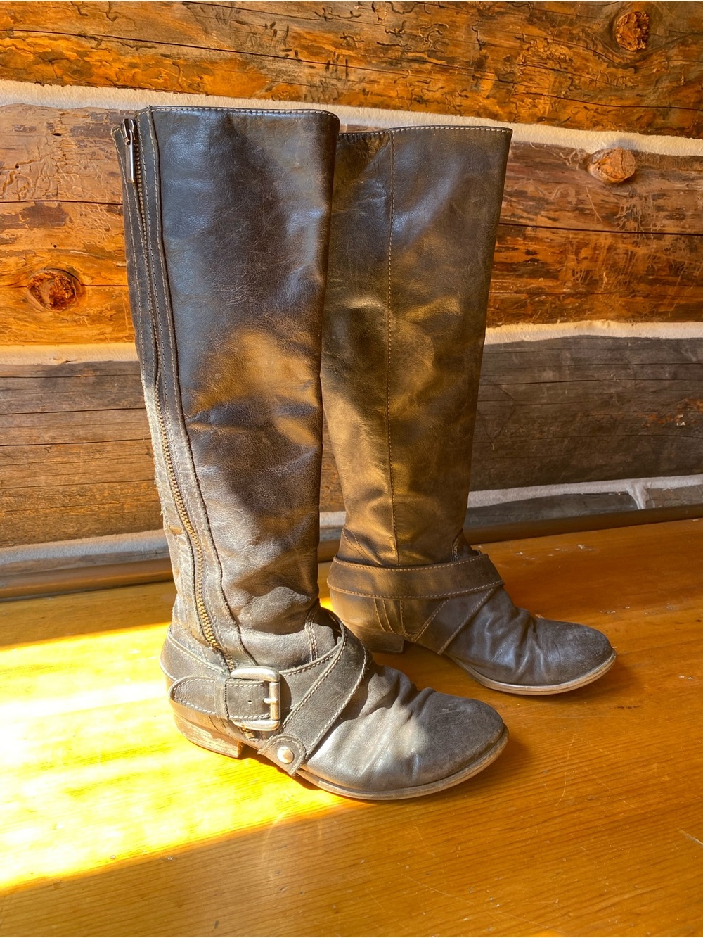 Steve Madden Tall Black Leather Boots Size 6